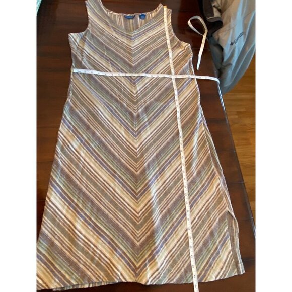 Karen Scott Vintage Womens Sleeveless Linen Blend V-Neck Midi Dress Size Large - Picture 9 of 15